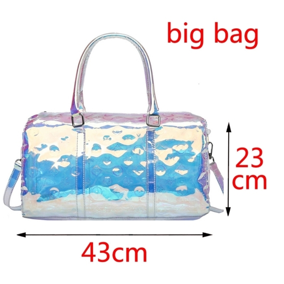 Handbags - Holographic Women Handbag Transparent Travel Bag